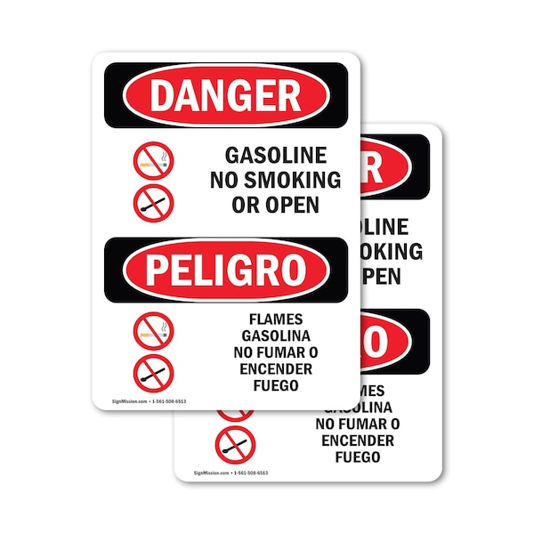 Signmission 7 in Width, Vinyl Decal, Rectangle, Bilingual OS-2PACK-DS-D-710-VS-1278 - main
